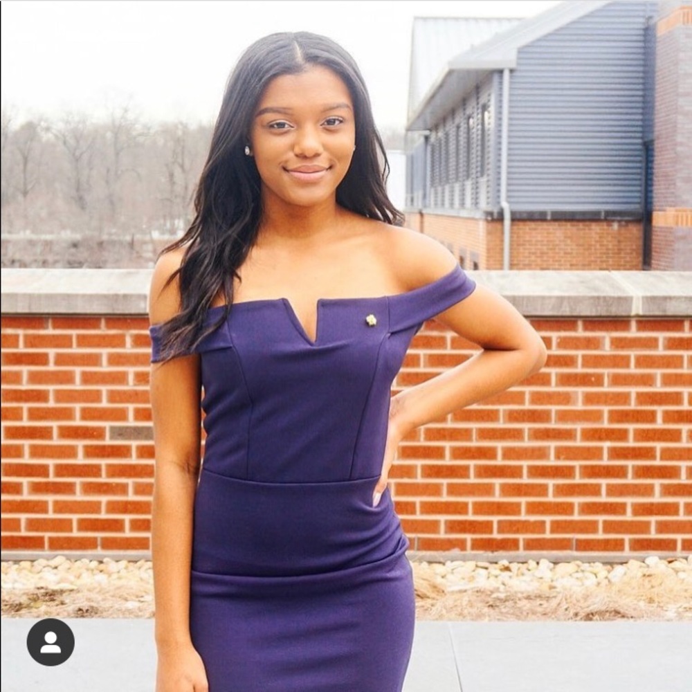 Navy (Bardot) off the shoulder dress